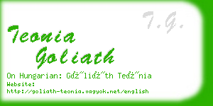 teonia goliath business card